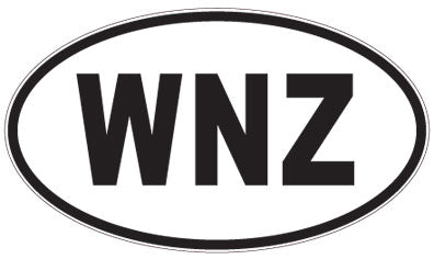 WNZ - 3 Letter Initials Oval Sticker