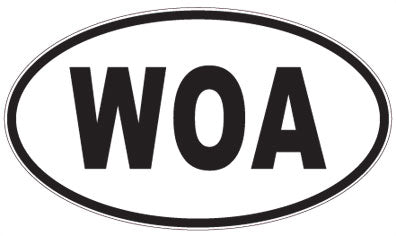 WOA - 3 Letter Initials Oval Magnet