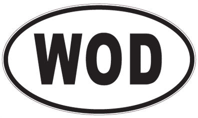 WOD - 3 Letter Initials Oval Sticker