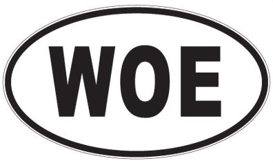 WOE - 3 Letter Initials Oval Magnet