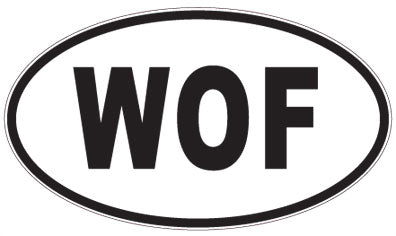 WOF - 3 Letter Initials Oval Magnet