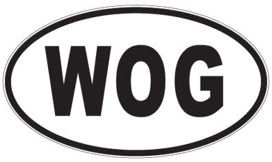 WOG - 3 Letter Initials Oval Sticker
