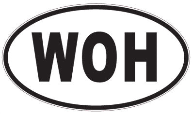 WOH - 3 Letter Initials Oval Magnet
