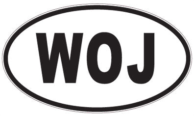 WOJ - 3 Letter Initials Oval Sticker