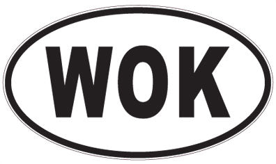 WOK - 3 Letter Initials Oval Sticker
