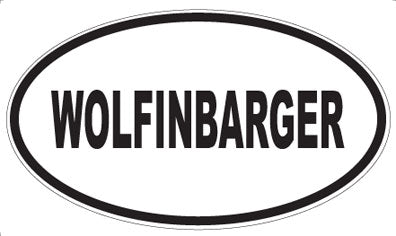 WOLFINBARGER - Oval Sticker