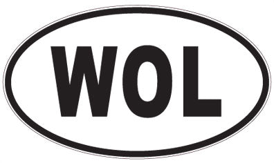 WOL - 3 Letter Initials Oval Magnet