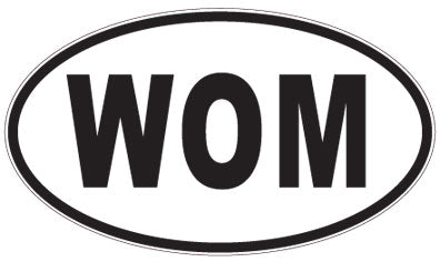 WOM - 3 Letter Initials Oval Sticker
