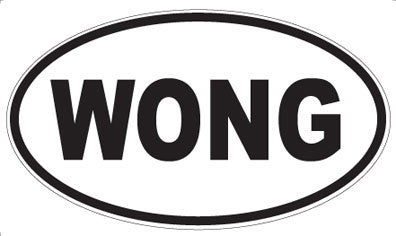 WONG - Oval Sticker