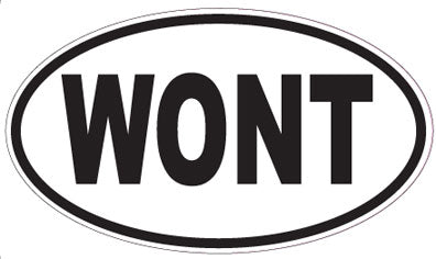 WONT - Oval Sticker