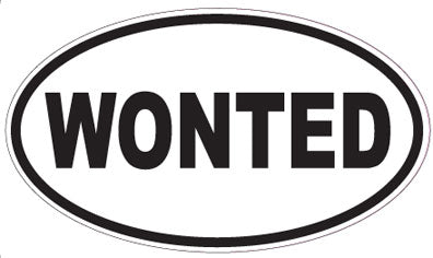 WONTED - Oval Sticker