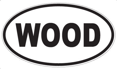 WOOD - Oval Sticker