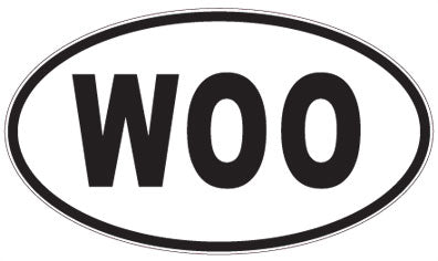 WOO - 3 Letter Initials Oval Magnet