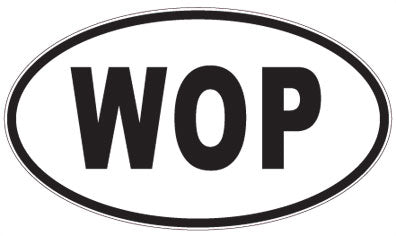 WOP - 3 Letter Initials Oval Sticker