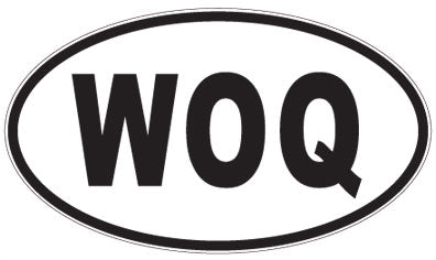 WOQ - 3 Letter Initials Oval Sticker
