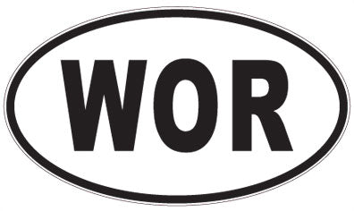 WOR - 3 Letter Initials Oval Sticker