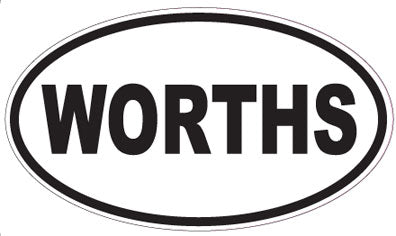 WORTHS - Oval Sticker