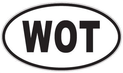 WOT - 3 Letter Initials Oval Sticker