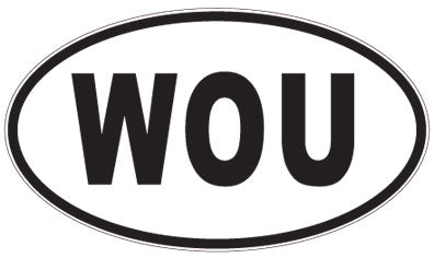 WOU - 3 Letter Initials Oval Magnet