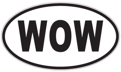 WOW - 3 Letter Initials Oval Sticker