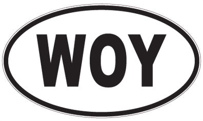 WOY - 3 Letter Initials Oval Magnet