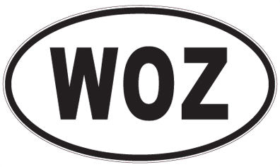 WOZ - 3 Letter Initials Oval Sticker