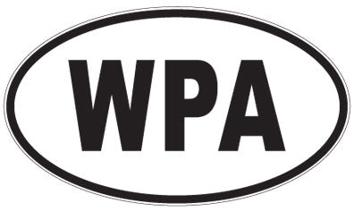 WPA - 3 Letter Initials Oval Sticker