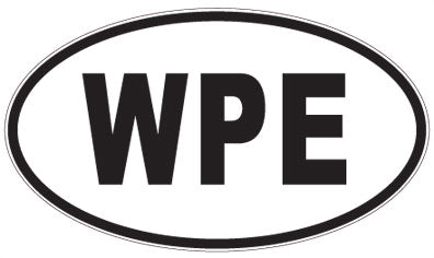 WPE - 3 Letter Initials Oval Magnet