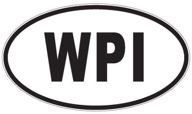 WPI - 3 Letter Initials Oval Sticker