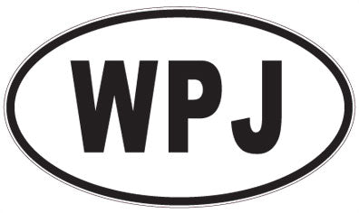 WPJ - 3 Letter Initials Oval Sticker
