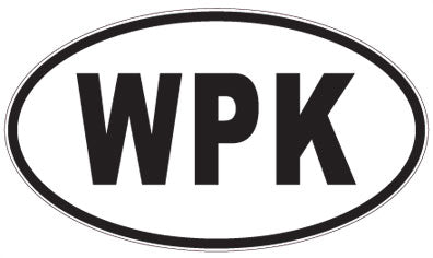 WPK - 3 Letter Initials Oval Sticker