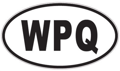 WPQ - 3 Letter Initials Oval Sticker