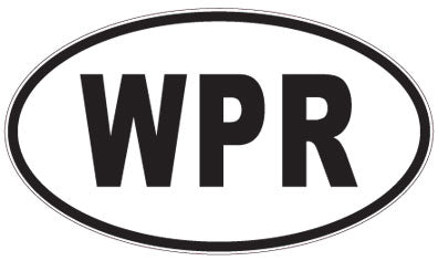 WPR - 3 Letter Initials Oval Sticker