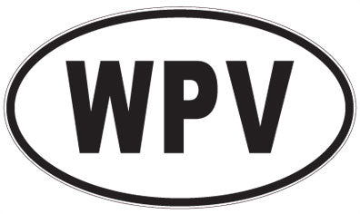 WPV - 3 Letter Initials Oval Magnet