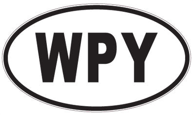 WPY - 3 Letter Initials Oval Sticker