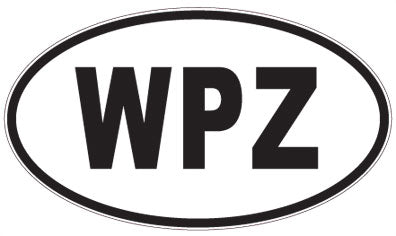 WPZ - 3 Letter Initials Oval Sticker
