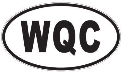 WQC - 3 Letter Initials Oval Sticker