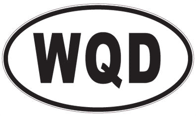 WQD - 3 Letter Initials Oval Sticker