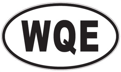 WQE - 3 Letter Initials Oval Magnet