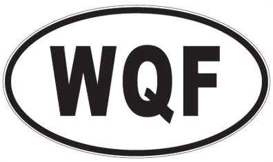WQF - 3 Letter Initials Oval Magnet