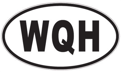 WQH - 3 Letter Initials Oval Sticker