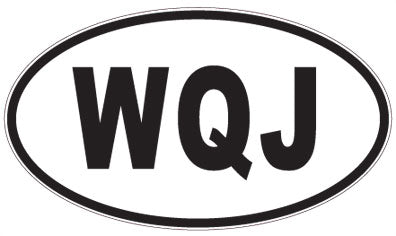 WQJ - 3 Letter Initials Oval Sticker
