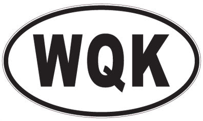 WQK - 3 Letter Initials Oval Sticker