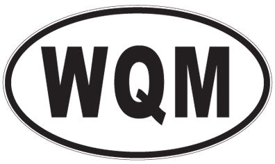 WQM - 3 Letter Initials Oval Magnet