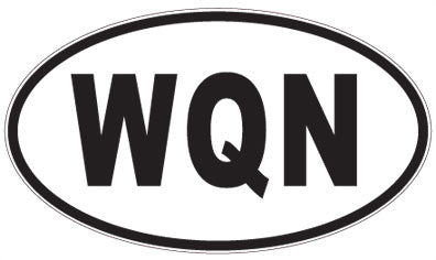 WQN - 3 Letter Initials Oval Magnet