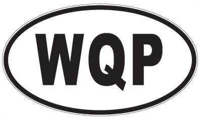 WQP - 3 Letter Initials Oval Magnet