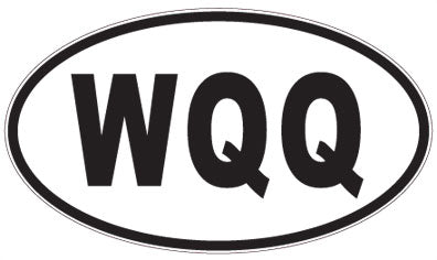WQQ - 3 Letter Initials Oval Magnet