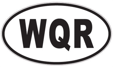 WQR - 3 Letter Initials Oval Magnet