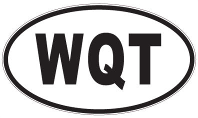 WQT - 3 Letter Initials Oval Magnet