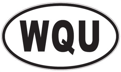 WQU - 3 Letter Initials Oval Magnet